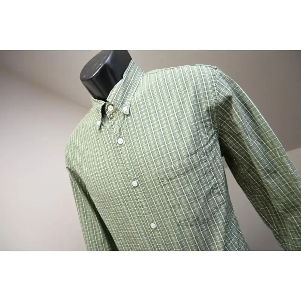 J Crew Flex Wash Dress Shirt Slim Fit Plaid‎ Casual Long Sleeve Mens Sz Medium